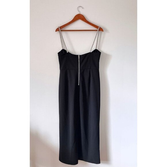 Showpo Sharley Diamante Detail Midi Dress Black Size 12 Holiday New Year - Picture 5 of 7
